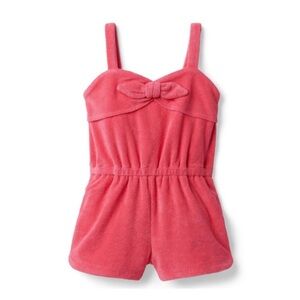 Janie and Jack Terry Pink Bow Romper Coverup NWT Size 14